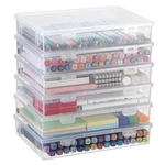 Btsky Clear Plastic Storage Box W/ Flap Lid, Multipurpose Craft Organizer. Fixed Price $74.28.