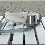 Pampered Chef Striped Canvas Wine Tote Bag & Silicone Tumbler Sleeve Set Nwt. Fixed Price $15.13.