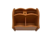 Vtg Wood Lazy Susan Desk Mail Organizer Remote Control Cutlery Caddy Colonial. Fixed Price $18.00.