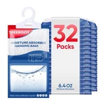 32 Pack Moisture Absorbers For Closet, 6.4OZ Hanging Dehumidifier Bags.... Fixed Price $37.10.