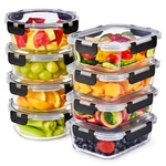 Sorbus Glass Meal Prep Containers, Freezer/oven Safe Food Storage W/ Airtight Li. Fixed Price $101.32.