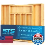 Sts Selected Bamboo Expandable Silverware Organizer - Adjustable Cutlery Tray Wi. Fixed Price $67.05.