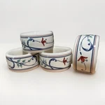 Mikasa Porcelain Napkin Rings Annette Set 4 New Box White Red Blue Floral. Fixed Price $29.95.