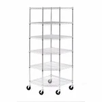Heavy Duty 70IN Steel 6TIER Corner Shelf Garage Home Storage Shelving Rack&wheel. Fixed Price $137.99.
