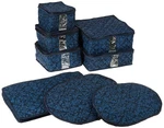 8-PIECE Storage Containers Set China, Navy, Quilted, Stackable Dish & Plate.... Fixed Price $39.50.