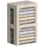 Fhsqx 2 Pack Clear Window Storage Bins Large Stackable Linen Fabric Clot. Fixed Price $62.16.