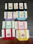 Trader Joe's Mini Canvas Reusable Tote Bags, Set Of All 8, Basic And Pastel, Nwt. Fixed Price $94.99.