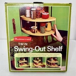Vtg 1975 Rubbermaid Twin Swing Out Shelf Space Saver Lazy Susan Organizer New. Fixed Price $29.95.