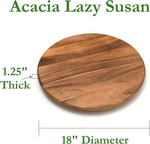 Lipper International 18 Acacia Wood Lazy Susan Kitchen Turntable Organizer Nib. Fixed Price $39.99.