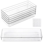 Pcs Large Clear Plastic Drawer Organizers Tray 15" X 6.3" Storage Bins With.... Fixed Price $40.15.