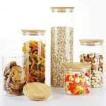 Set Of 5 Emica Home Glass Storage Jars With Bamboo Airtight Lids. Fixed Price $39.99.