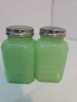 Tablecraft Products Salt & Pepper Shaker Set Jadeite Collection Embossed Retro. Fixed Price $16.25.