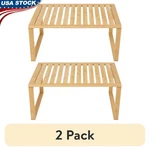 Stackable Bamboo Shelf Easy Storage Organizer Kitchen Countertops/cabinets New. Fixed Price $17.89.