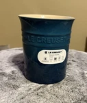 New Le Creuset Deep Teal Ombre Small Utensil Crock 1.15 Qt 6" X 5". Fixed Price $37.99.