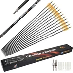 Sunya 12-PACK 30 Inch Carbon Arrows Spine 500 400 For 40-60 Lbs Bows Switc.... Fixed Price $61.40.