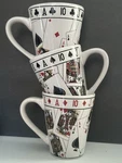 12 Oz Playing Cards Poker 4.5 Coffee Tea Mug Cup Set 3 Vtg - Deco Art By Ctg. Fixed Price $16.99.