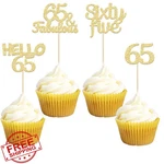 Gyufise 65TH Birthday Cupcake Toppers Gold Glitter 24 Pcs Hello. Fixed Price $20.00.