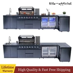 157" 6-BURNER Outdoor Kitchen Barbecue Island Grill 96000 Btu With Cooler & Sink. Fixed Price $8499.00.
