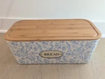 Viral Bread Box Blue White Toile Vintage Inspired Cottagecore Lid Dbls Cut Board. Fixed Price $50.00.