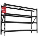 Workpro 8000LBS Storage Shelve Heavy-duty Metal Shelving Unit For Basement Black. Fixed Price $329.99.
