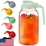 Asstarjtk 64OZ Glass Mason Jar Pitcher W/ Lid & Spout - Iced Tea, Juice. Fixed Price $26.98.