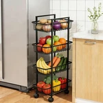 4 Tier Rolling Fruit Vegetable Basket Cart, Metal Wire Kitchen Storage Organi.... Fixed Price $53.55.
