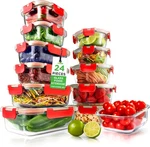 Nutrichef 24-PIECE (12 Containers & Lids) Glass Food Storage Set With. Fixed Price $26.36.