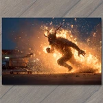 Print Fire Demon Creature Shopping Cart Flames Chaos Night Urban Inferno. Fixed Price $99.99.