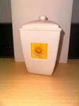 Sunflower Canister Storage Milky White Ceramic W/ Lid Home Cor No 7" X 4. Fixed Price $11.96.