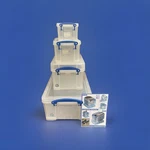 Really Useful Box Lot 9L 3L 1.6L 0.7L Clear Storage Bins Blue Latch Stackable. Fixed Price $34.99.