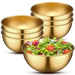 10 Pcs 4.7 Inch Gold Stainless Steel Bowls Mixing Serving Salad Soup Dish. Fixed Price $51.09.