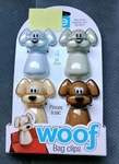 Joie 4 Pack Bag Clips Woof Dogs 2.5" Set New Nip Nwt. Fixed Price $14.99.
