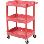 Luxor Red 3 Shelf Tray Plastic Cart 24"L 18"W 40-1/2"H. Fixed Price $208.31.