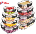 8 Pack Glass Food Storage With Lids, Meal Prep Containers, Airtight B. Fixed Price $33.06.