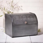 Metal Punched Bread Box Antique By Irvins Country Tinware. Fixed Price $164.95.