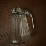 Vintage Glass Syrup Dispenser Honey Maple Jar Dressing Creamer Sugar Clear. Fixed Price $11.49.