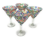 Mexican Hand Blown Set Of 4 Modern Margarita Glasses -. Fixed Price $76.33.