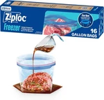 Ziploc Gallon Food Storage Freezer Bags, Stand-up Bottom, Easy Fill, 16 Count. Fixed Price $10.88.