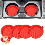 Piburth 4PCS Red Car Cup Holder Coasters Silicone Non-slip Mats. Fixed Price $20.00.