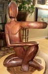 Novica Collection Wood Wine Bottle Holder The Invitation Sitting Relaxed Person. Fixed Price $30.00.