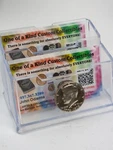 Custom Acrylic Business Card Holder For Desk W/ 1776-1976 Kennedy Half Dollar. Fixed Price $18.00.