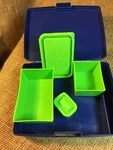 Blue Bento-ware Laptop Lunches Box With Compartments. Fixed Price $9.50.