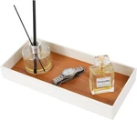 Jackcube Design Leather Bamboo Vanity Tray, Bathroom Organizer, Catch White. Fixed Price $18.99.