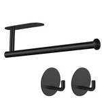 Kinbrace Paper Towel Holder With 2 Hooks-under Cabinet Black. Fixed Price $17.84.