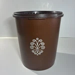 Vintage Tupperware Brown Cookie Canister 807-8. Fixed Price $13.99.