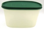 Tupperware Storage Container 4-3/4 Cups #2 Oval 1612-14 W/ Green Lid 1616-19. Fixed Price $9.00.