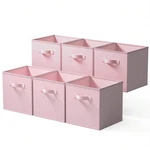 6 Pack Fabric Storage Cubes Soft Grey Pink Calm Room Neat Toy Organizer Bins. Fixed Price $30.99.