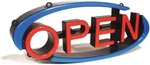 Bright Led Open Sign - 22.5" Red & Blue Plastic For Business Visibility. Fixed Price $191.99.