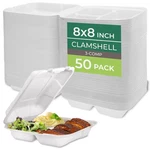 Freshware Clamshell Food Containers With Lids 8X8 3-COMPARTMENT 50-PACK, Di.... Fixed Price $32.15.