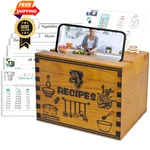 Goshambar Wooden Recipe Box With Cards And Dividers, 4X6 Large, Brown. Fixed Price $41.98.